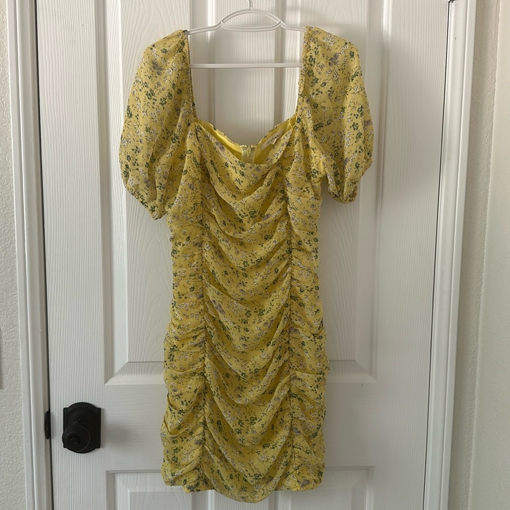 NWOT yellow floral dress